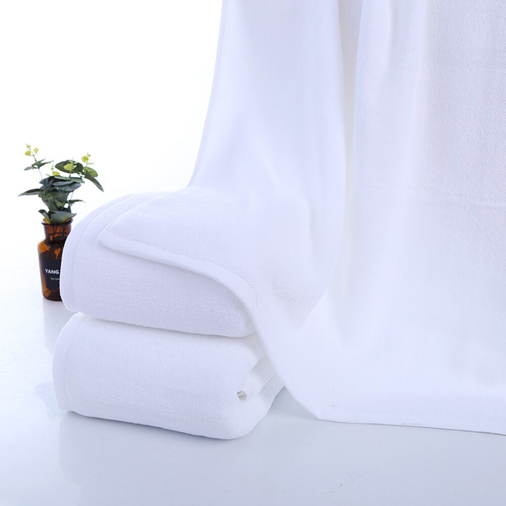 Premium 100 % Cotton White Bath Towel 70140cm Lightweight High Absorbency - Multipurpose Quick Drying Pool Gym White Towel Set