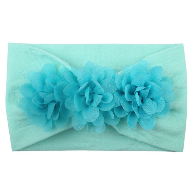 Baby Photo Props Girl Lace Flower Headband Hair Bow Band Toddler Accessories Solid Headwear Kids Hairband: Blue
