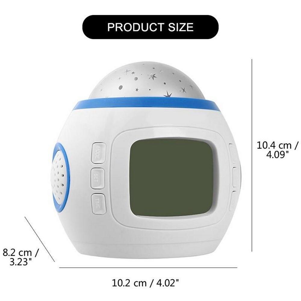 Kerst Wekker Kleurrijke Projectie Star Sky Night Light Led Magic Digitale Projectie Starry Wekker Tijd Xmas