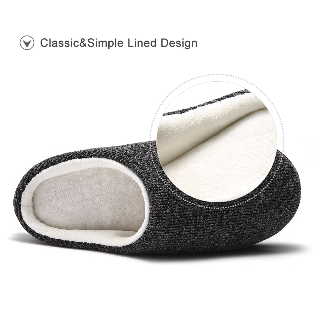 Hjemmesko til mænd memory foam åndbar strikket bomuld slip-on træsko skridsikre indendørs/udendørs sko