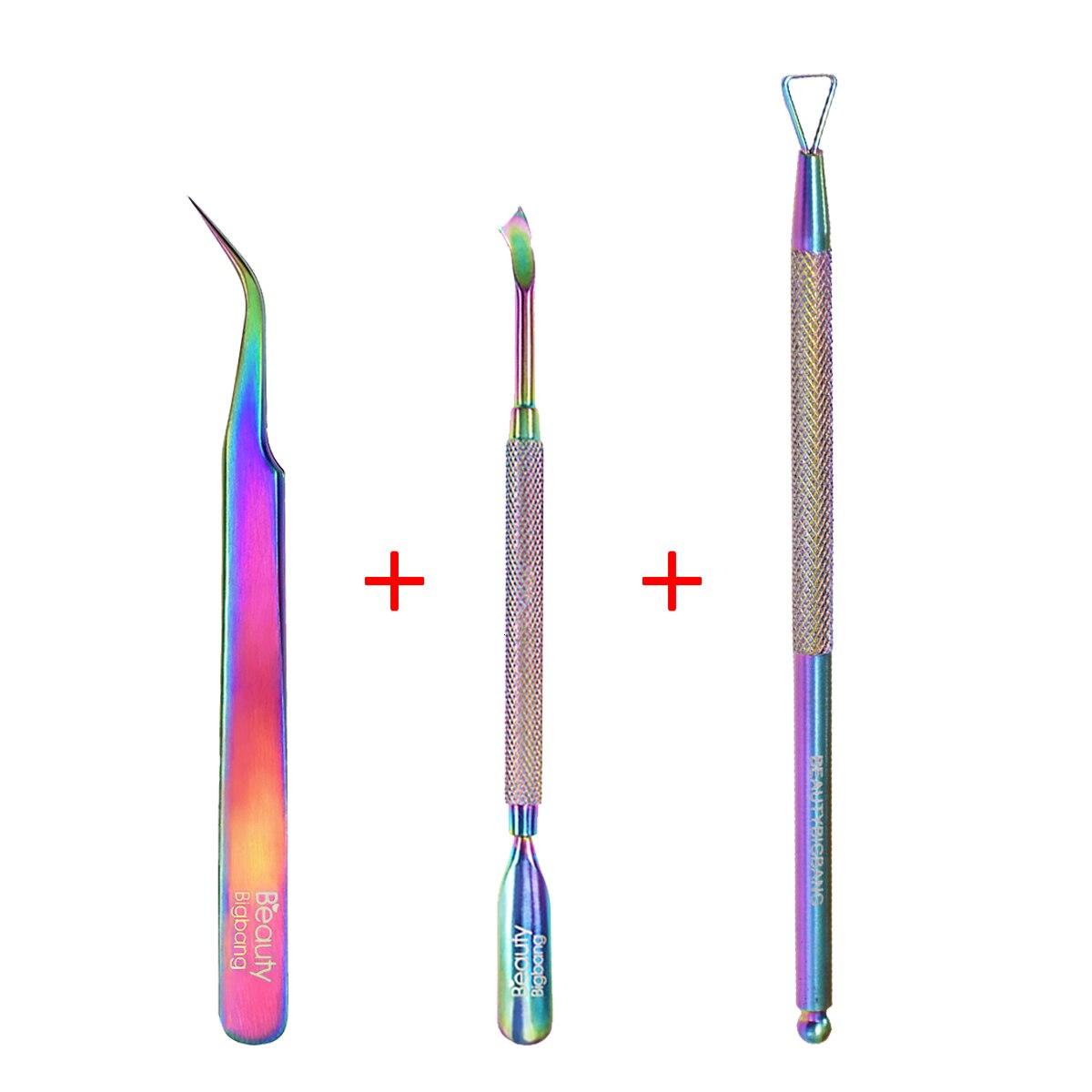 Beautybigbang Stainless Steel Manicure Nail Kit Set 3 PCS Cuticle Pusher Remover Scissors Manicura Tool Nail Art Set: 119