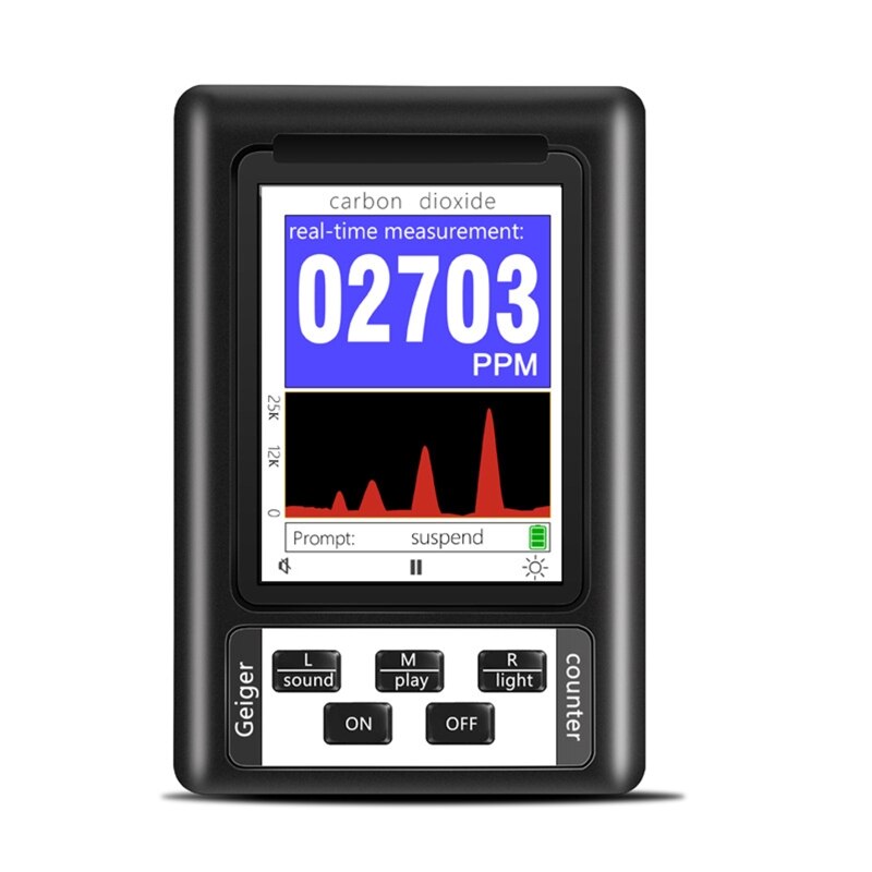 Upgraded CO2 Detector Air Monitor Carbon Dioxide Monitor Meter with Auto-alarm Metal Buttom Range 400-57000PPM