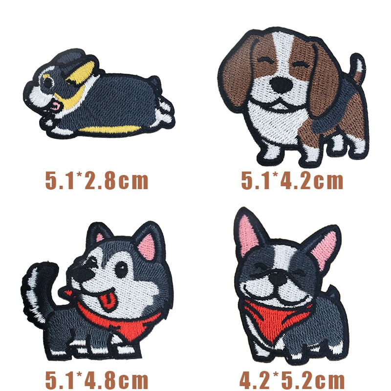 Corgi/Teckel/Husky Patch Borduurwerk Patches Voor Kleding Leuke Hond Animal Ijzer-Patches Op Kleding