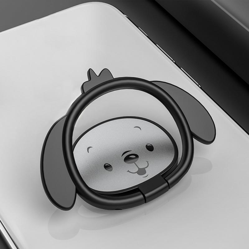 Neue Beschichtung Doitmy Schwein Magnetischen Ring Halterung Universal- Auto Nettes Schwein praktisch Halterung Ständer Für IPhone X/8/7 telefon Halfter: Schwarz