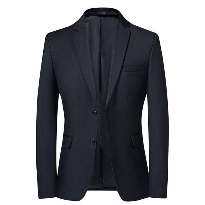 Men Business Suit Slim fit Classic Male Suits Blazers Luxury Suit Men Two Buttons mens blazer Grey Blue Black Blazer: black / 4XL