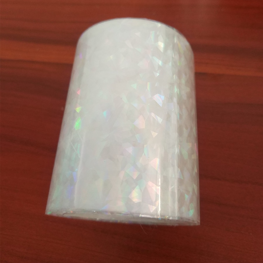 Two rolls Transparent holographic foil stamping foil press on paper or plastic 8cm x120m heat stamping film