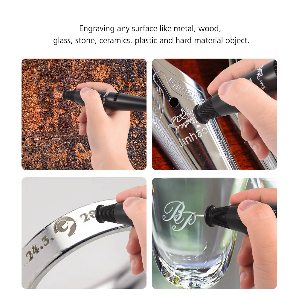 Portable Precision Electric Engraving Pen Engraver DIY Carve Graver Machine Tools Battery Powered with Strong Diamond Tip Bit