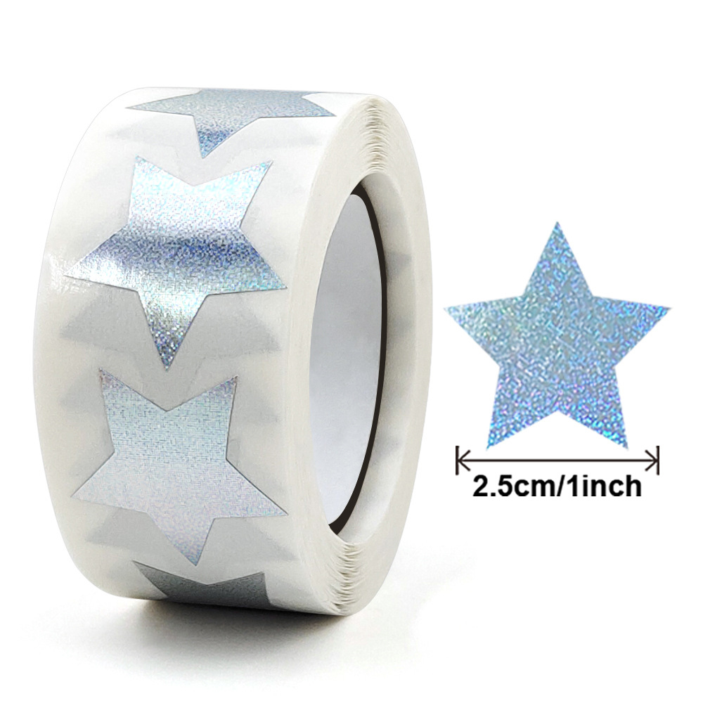 500pcs Glitter Star Stickers for Kids Reward Foil Star Adhesives Labels for Student Behavior Planner School Classroom Supplies: Orange