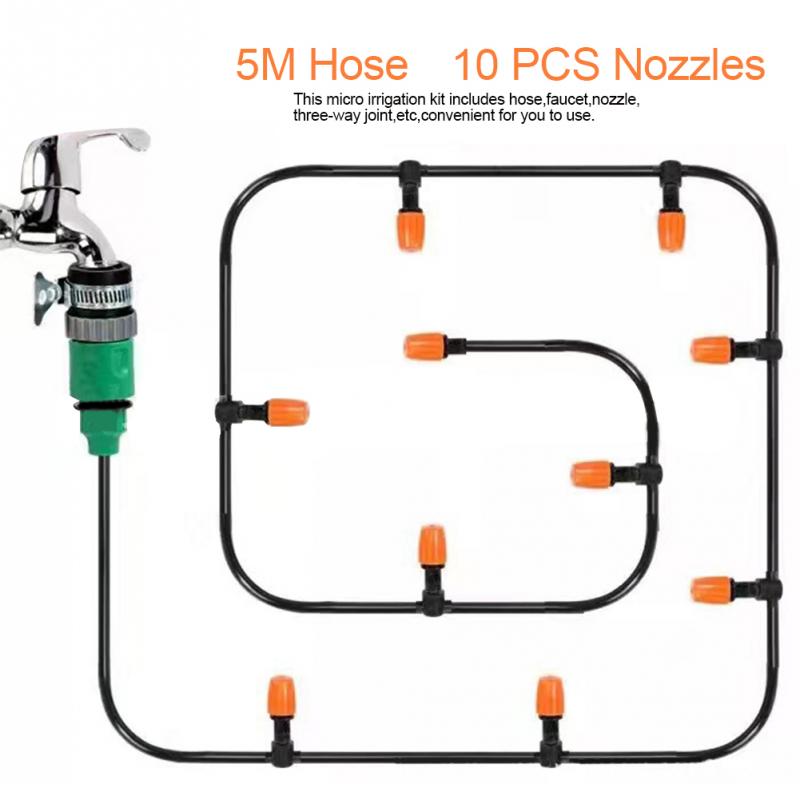 Garden Lawn Greenhouse Micro Irrigation System Kit Plants Watering Hose Nozzle Sprinkler Gardening Irrigation Tool