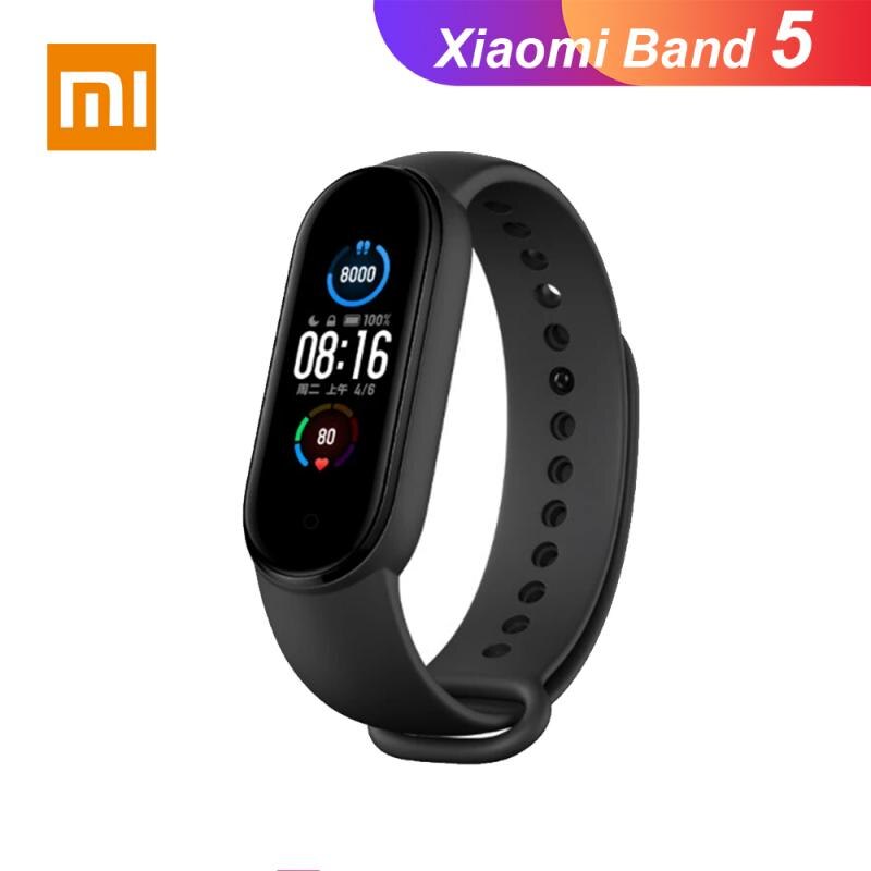 Original Xiaomi Mi Band 5 Smart Bracelet 1.1" AMOLED Colorful Screen Heart Rate Fitness Tracker Bluetooth 5.0 Waterproof Miband5: miband 5 CN Version