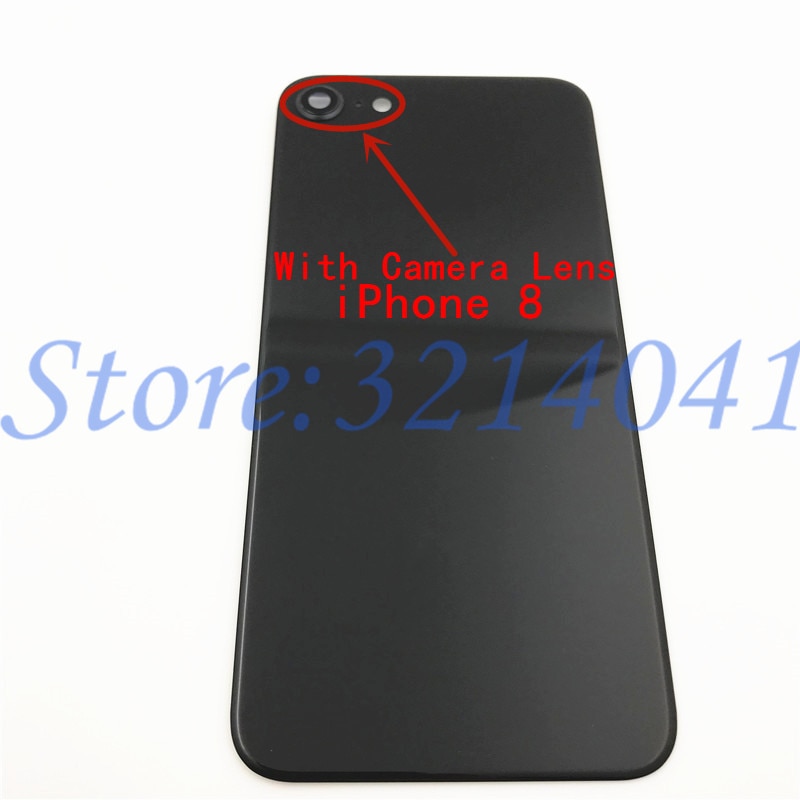 For iPhone 8 Plus Back Battery Glass Cover Rear Door Housing Case For iPhone 8 8G Back Glass Panel With Camera Frame Lens+Logo