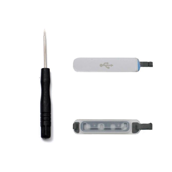 Tapa para puerto de carga impermeable USB para Samsung Galaxy S5 I9600 G900 + herramienta