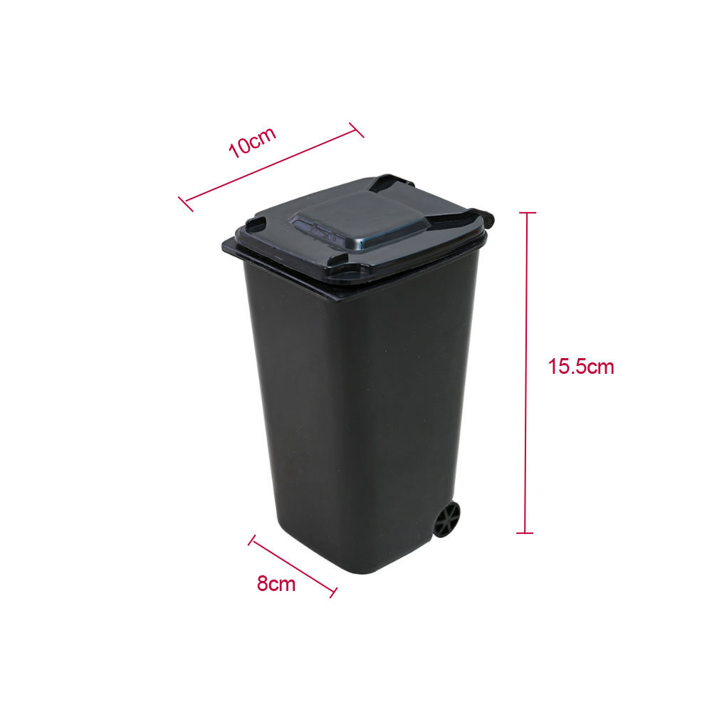 Mini Desktop Trash Can Plastic Waste Bins with Lid Household Clean Trash Desk Practical Office Supplies