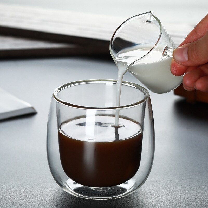 Hittebestendig Glas 70Ml Maatbeker Kleine Melk Cup Keuken Jigger Voor Espresso Koffie Dubbele-Mouthed Ounce cup Melk Cup