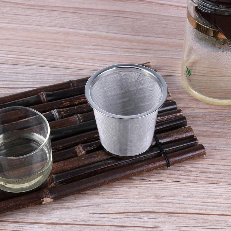 Rustfrit stål mesh te infuser te filter te blad krydderi filter tekande køkken tilbehør genanvendeligt