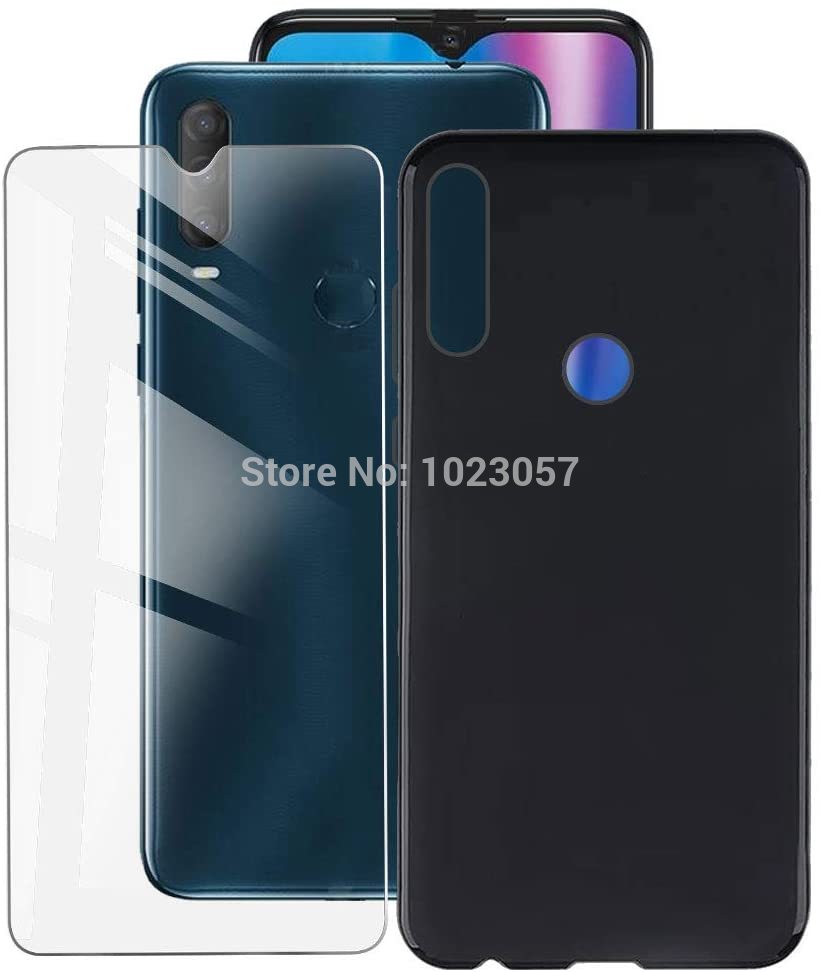3-in-1 etui + kamera szkło hartowane dla Alcatel 1S 2020 ScreenProtector szkło dla Alcatel 3L 2020 2.5D szkło: For Alcatel 1S 2020 / 2 in 1 black case