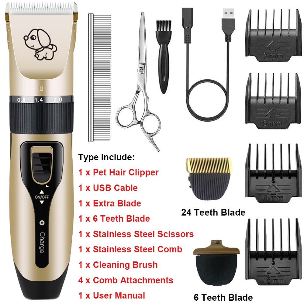 Elektrische Hond Haar Trimmer Usb Opladen Huisdier Tondeuse Oplaadbare Low-Noise Kat Hair Remover Grooming Haar Snijder Machine: Type I