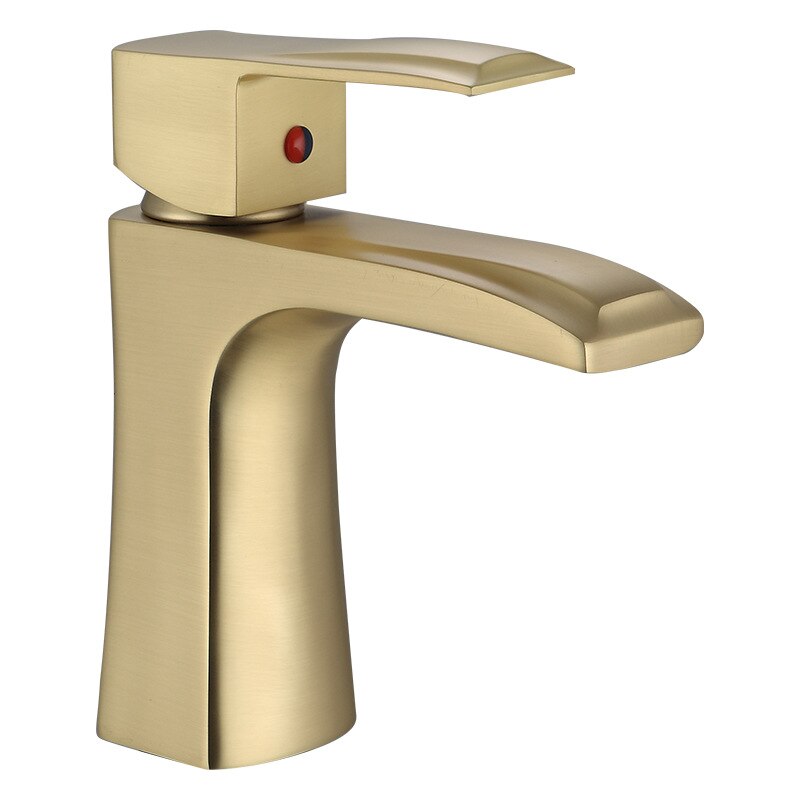 Badkamer Wastafel Warm Koud Goud Kranen Waterval Enkel Handvat Gouden Tap Gold Badkamer Kraan Bad Kraan Bad Kranen: A