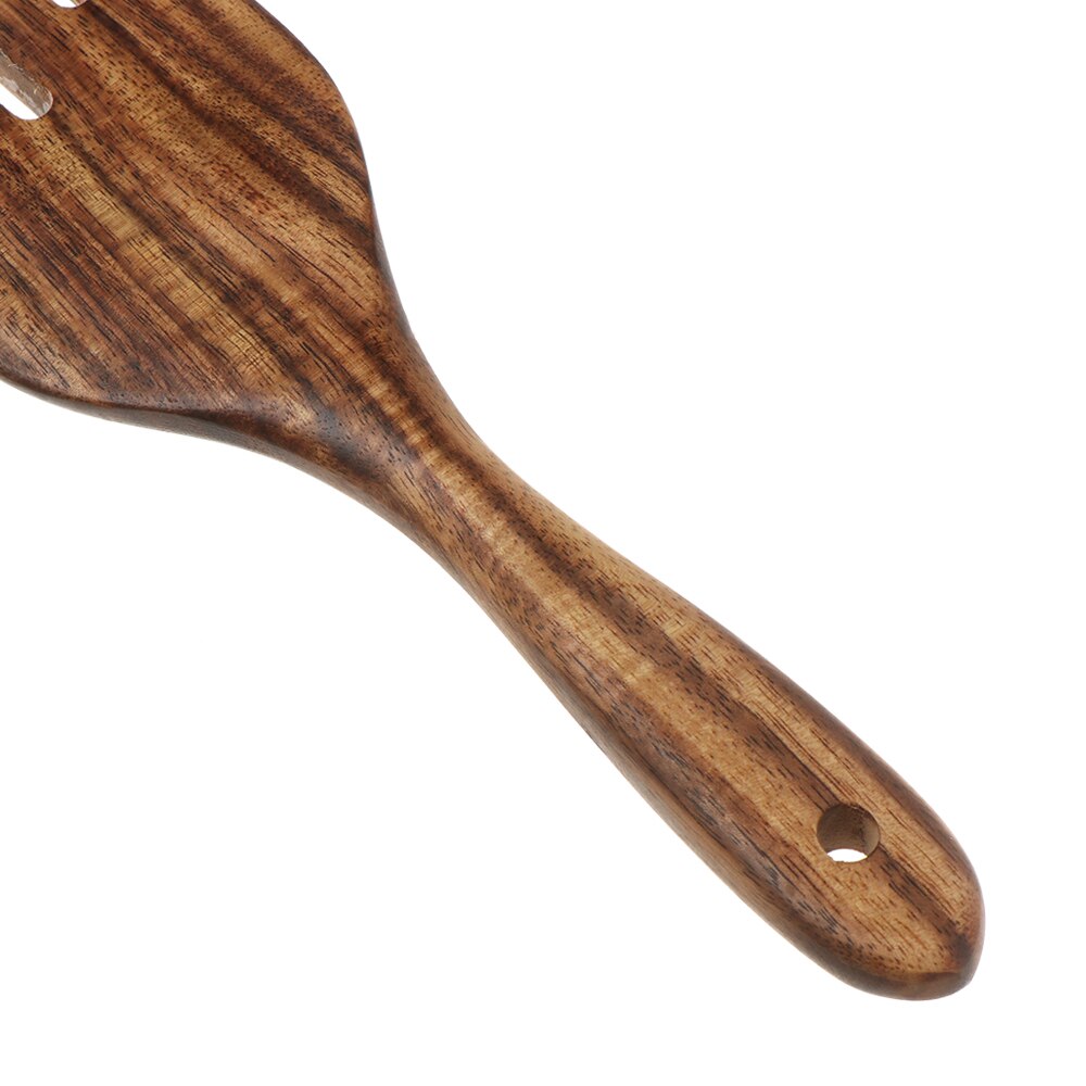 Wooden Spurtles Set Slotted spatula Ladle colander for Stirring Mixing Serving Natural Teak Kitchen Cooking Utensil