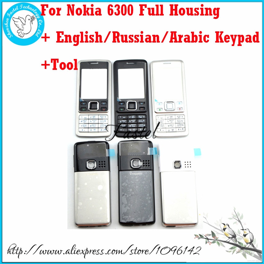 For Nokia 6300 Brandnew Full Complete Mobile Phone Housing Cover Case+ English or Russian Keypad + Free Tools