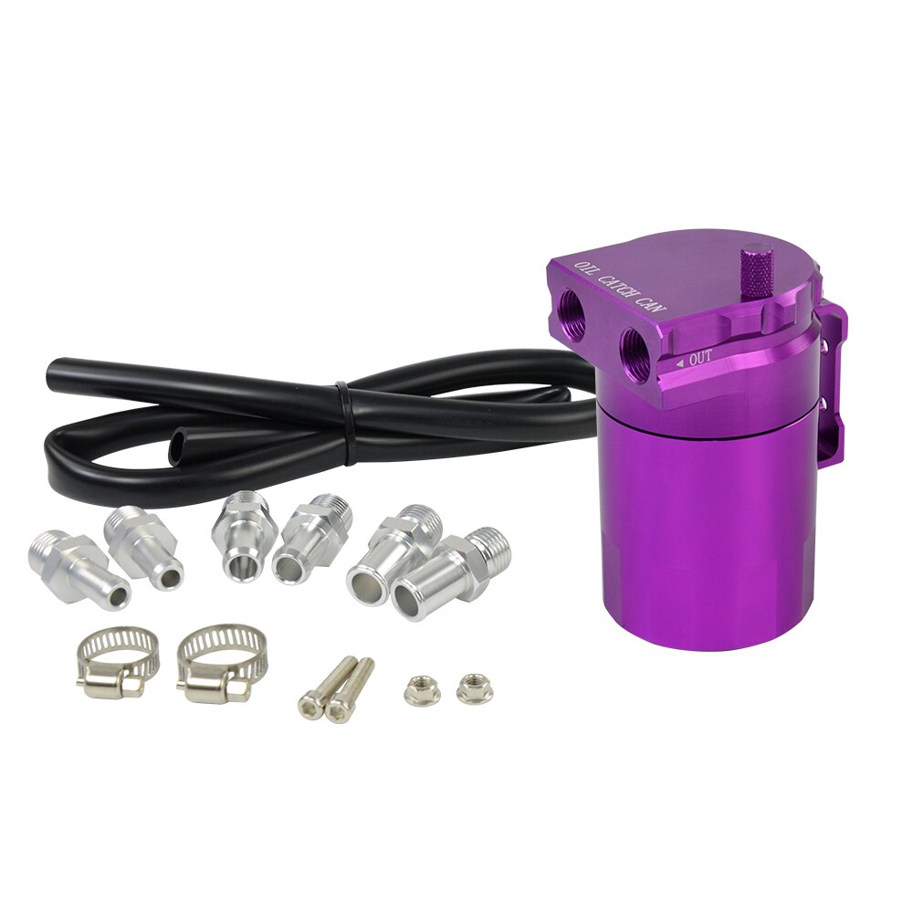 Universal Aluminum Oil Catch Can Reservoir Tank 400ml + Breather Filter WLR-TK63