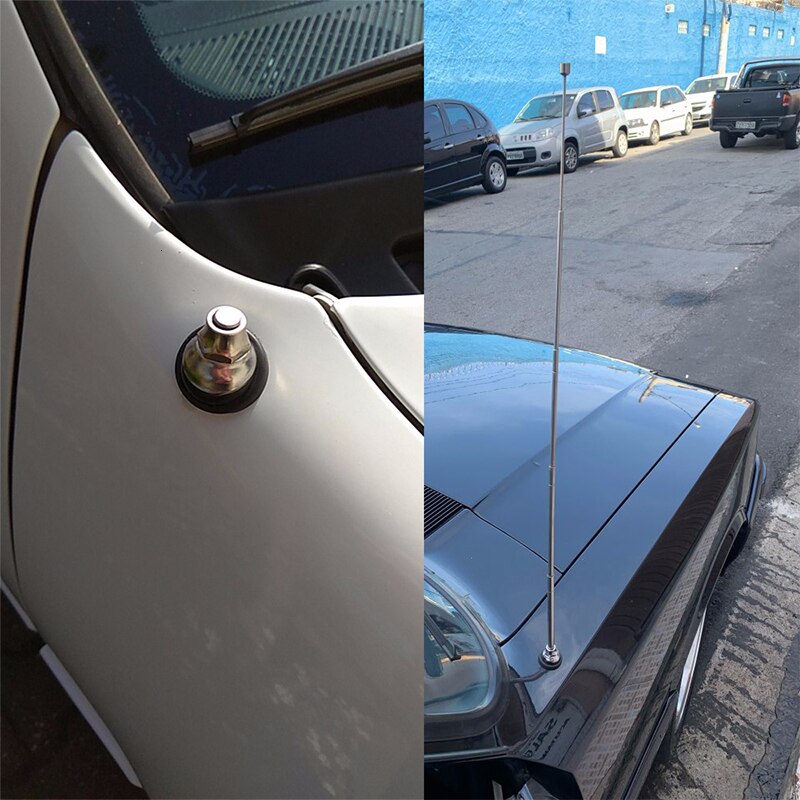 Antena eléctrica de señal para coche, potenciador automático de Radio aérea, Kit de antena telescópica de acero inoxidable