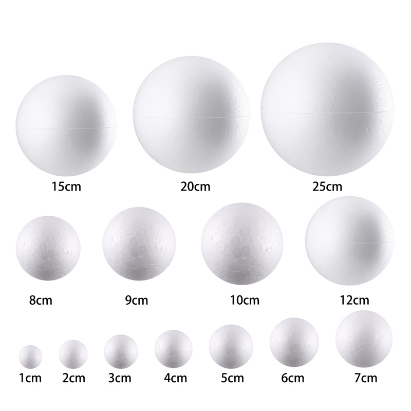 Diameter 1-8cm Styrofoam balls, foam balls, wedding supplies, children's DIY manual material, accessories,size from 1cm to 25cm
