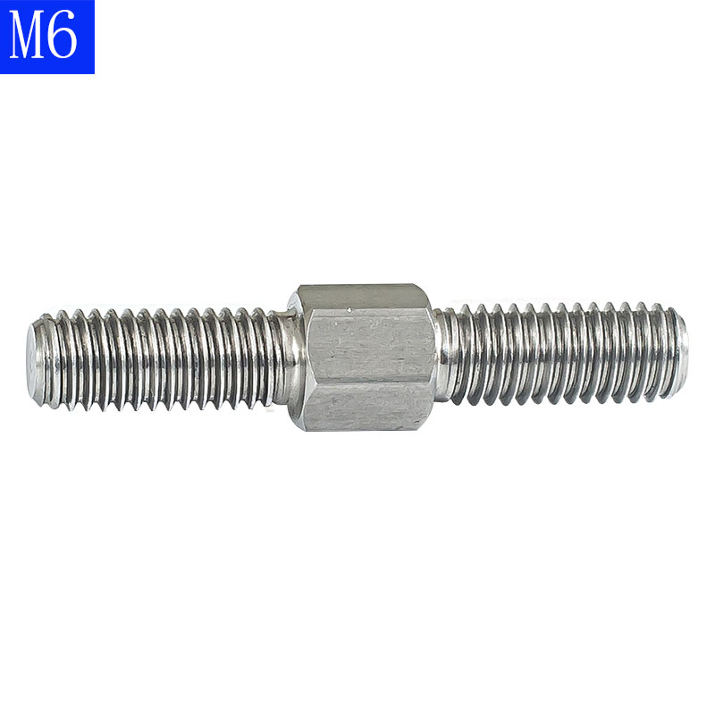 M6 304 Stainless Steel Left hand and Right - hand Double End Thread Tight Adjustable Push Rod Stud Screws Bolts