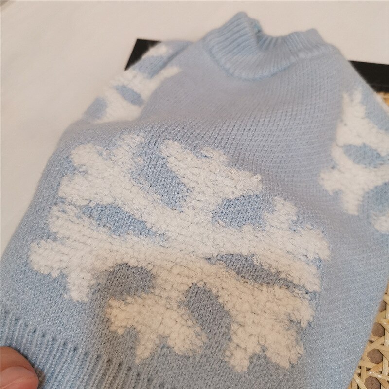 Suéter para mascotas, ropa para perros y gatos, tridimensional, jacquard, copo de nieve, ropa de lucha contra la ley, Corgi, Schnauzer, Otoño e Invierno