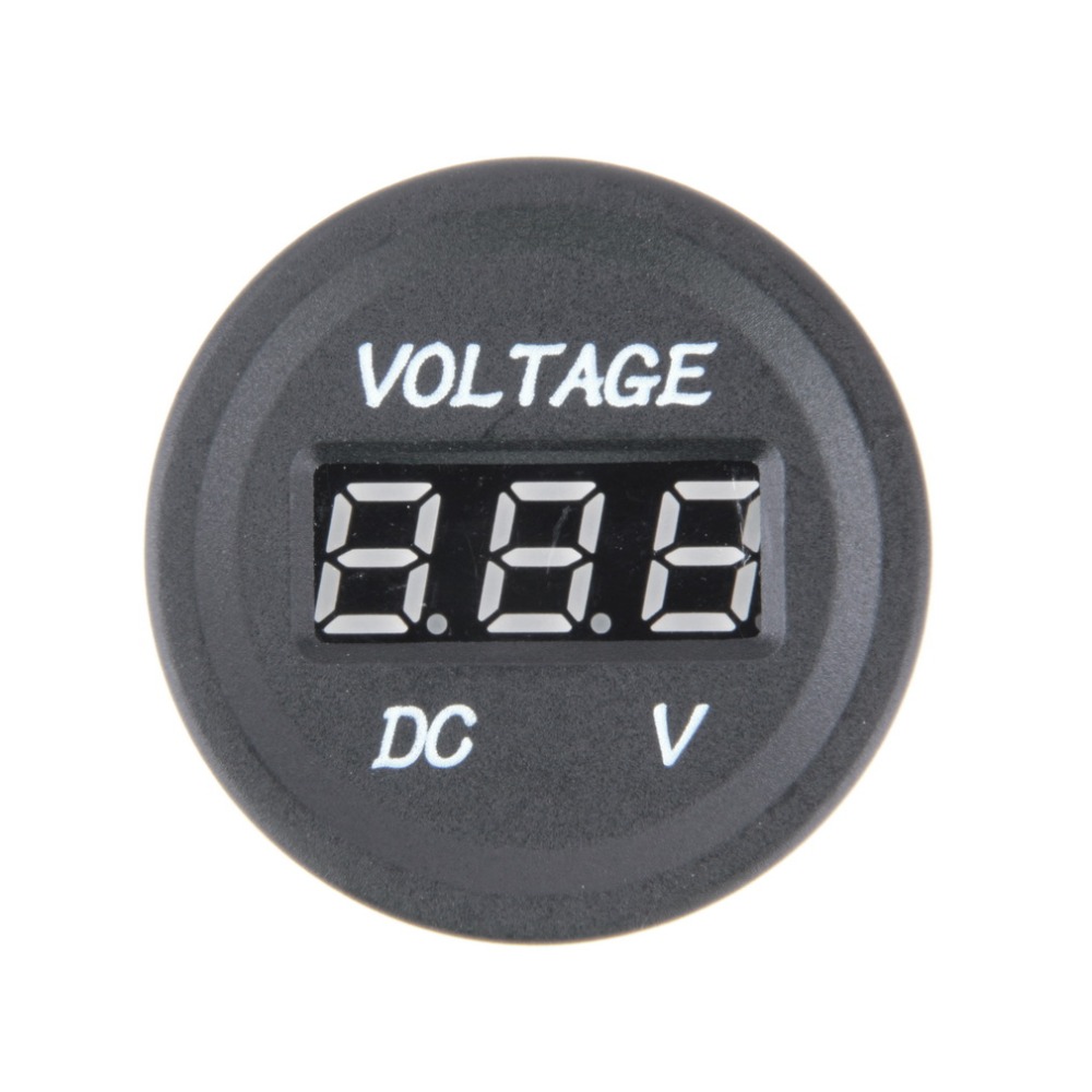 Professionele Zwarte 12 V-24 V Dc Led Digitale Display Auto Motorfiets Voltmeter Metro Waterdichte Voltmeter Socket
