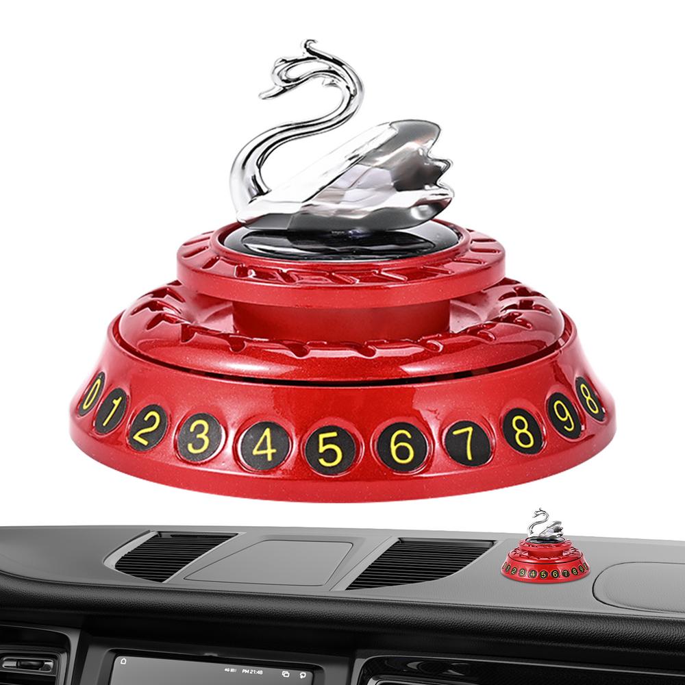 Swan auto luchtverfrisser op zonne-energie, luchtverfrissers op zonne-energie, luchtreiniger op zonne-energie, aromatherapie diffuser, parkeertelefoonnummer: Rood