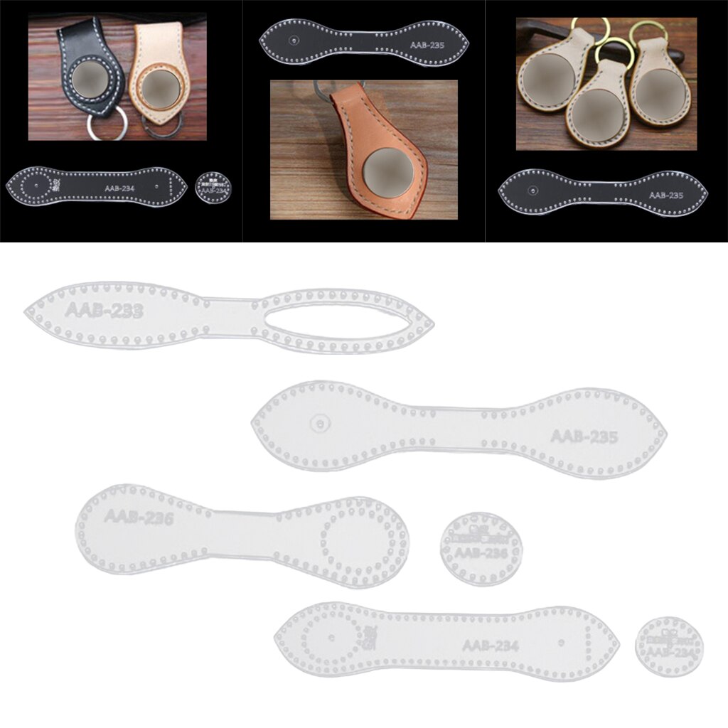 4 Pcs/Set Handmade Mixed Quilt Templates Clear Acrylic Pattern Stencil Template DIY Tool for Leather Craft Quilting Sewing Tool