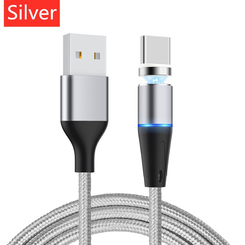 Magnetische Usb-kabel Voor Huawei Samsung Type C Opladen Usb C Magneet Kabel Micro Usb Mobiele Telefoon Draad Koord Voor iphone Telefoon Kabel: Silver1plug 1cable / 1m for micro