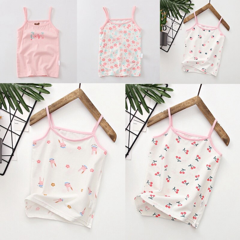 Summer baby girls sleeveless tanks vests kids cotton lace floral clothes baby girls children's clothing tops