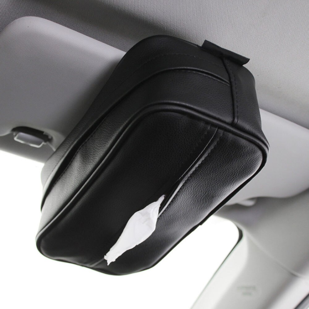 Universal Car Tissue Box Leather Car With Multifunctional Hanging Paper Box Pumping Paper Bag Storage Box Accessories