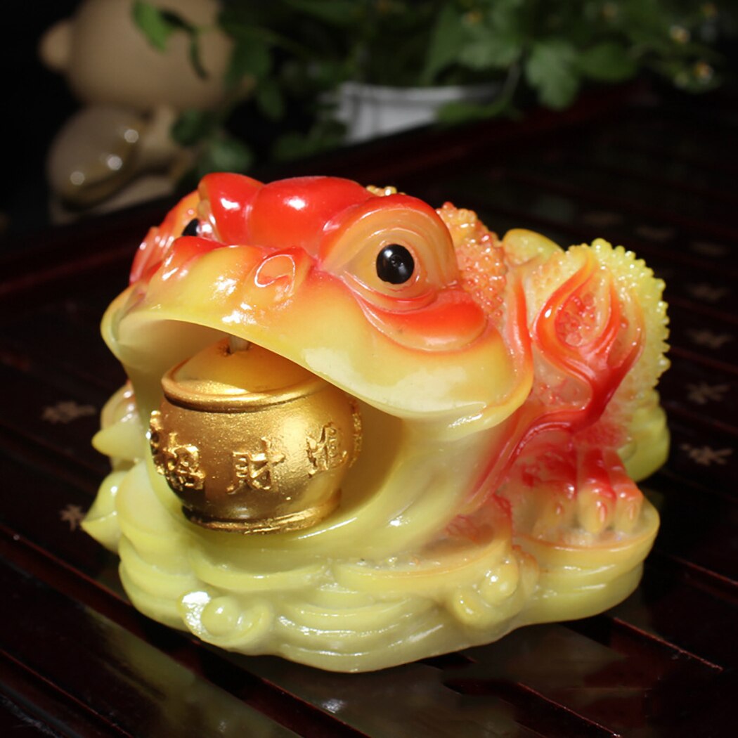 Kinesisk te kæledyr heldig tudse farve-skiftende bord ornament te bakke tilbehør