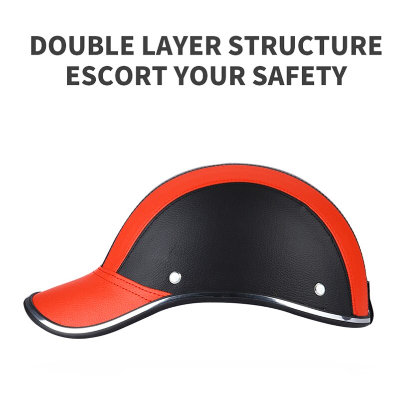 Helmen Scooter Gezicht Beschermende Helm Fiets Hard Baseball Cap Half Open Motorfiets Veilig Hoed Abs Lederen Baseball Cap Skate Helme