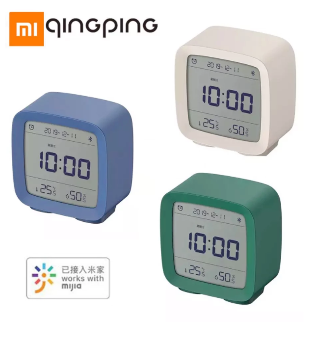 Xiaomi-reloj despertador Qingping Cleargrass con Bluetooth, pantalla de temperatura y humedad, luz nocturna ajustable con aplicación Smart Home
