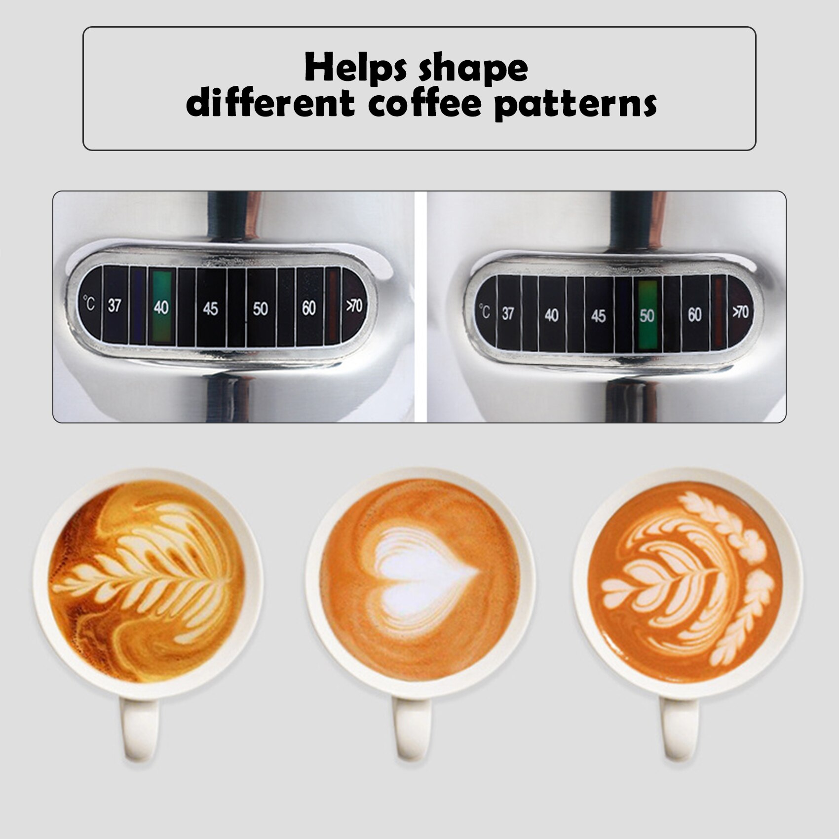 Espresso Steaming Pitcher 350/600ML Espresso Milk Frothing Coffee Milk Frothing Cup Coffee Steaming Pitcher with Thermometer