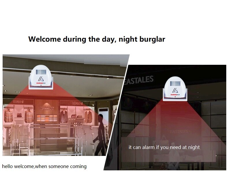 Darho Rechargeable Wireless Visitor Customer Ding-Dong Door Chime Entry Alert Entrance Alarm Greeting Warning Doorbell