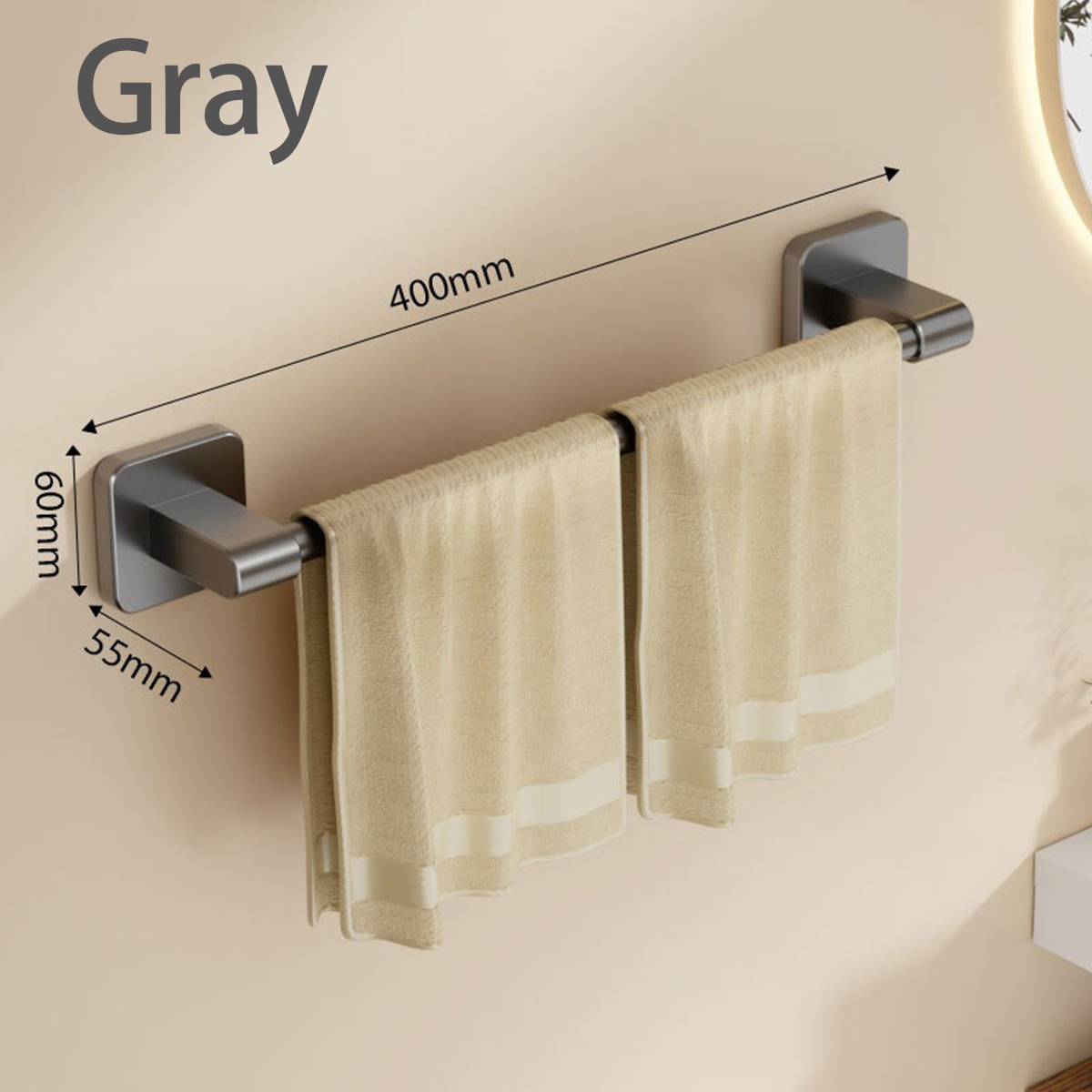 Badkamer Handdoekenrek Aan De Muur, Zwarte Handdoekstang Met Aluminium En Handdoekhouder, Douche-En Badhanddoekrekken