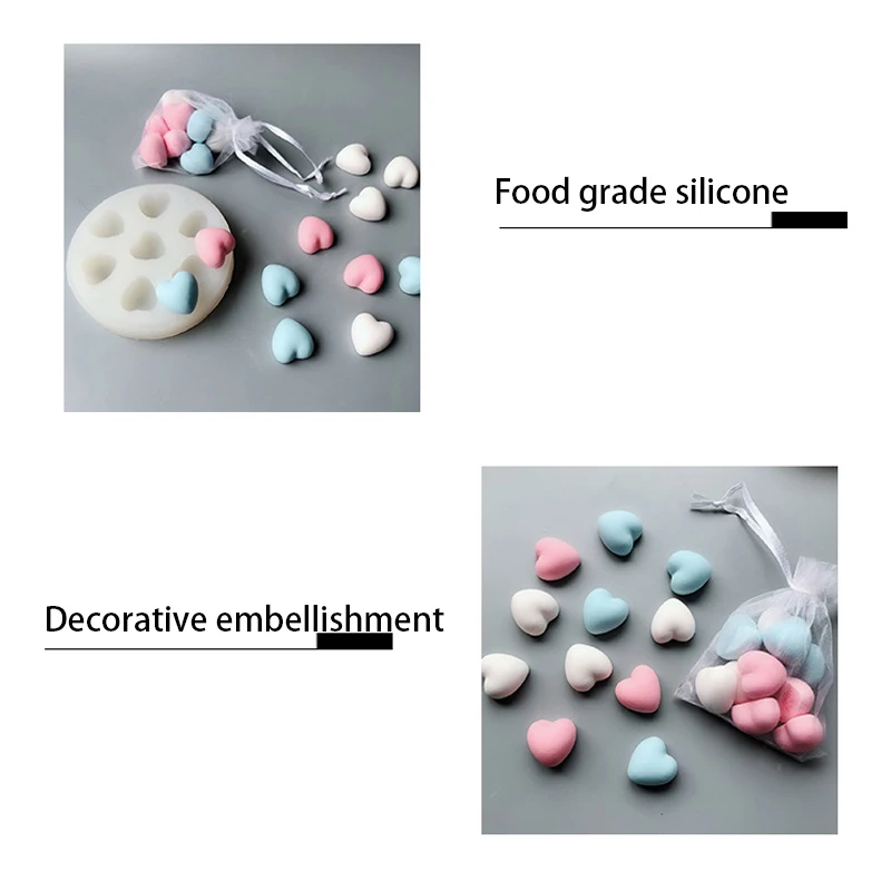 Molde para jabón con forma de corazón, molde de silicona para manualidades, vela de escayola para aromaterapia, moldes para colgantes, herramienta hecha a mano en forma de seifen
