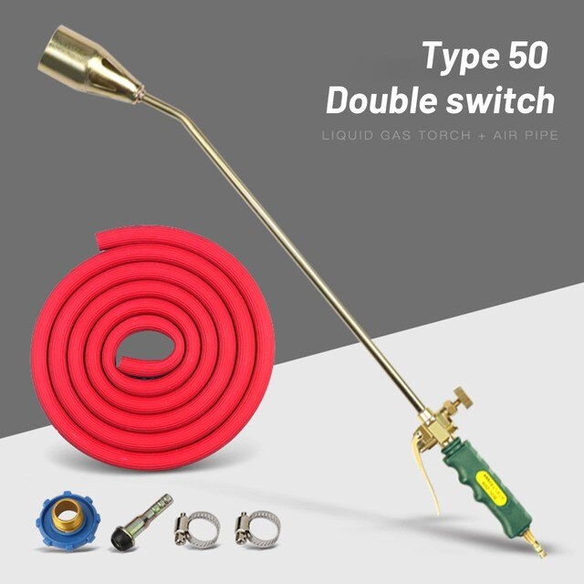 Chalumeau Turbo de plomberie, 30/35/50mm, placage de cuivre, gaz liquéfié, avec tuyau de soudure, soudage au Propane pour la trempe, soudage d&#39;entretien: 50mm double switch