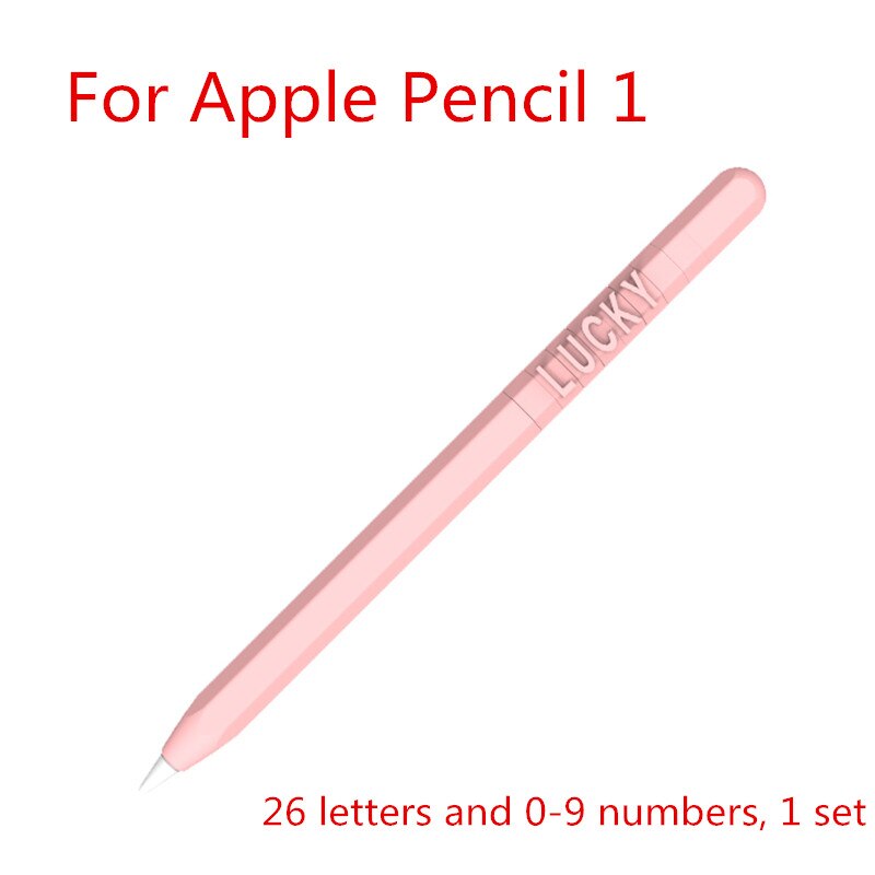 Cute Candy Color Silicone Pencil Case For Apple Pencil 2/1 For iPad Tablet Touch Pen Funny DIY Letter Number Protective Cover: WS265-1-2