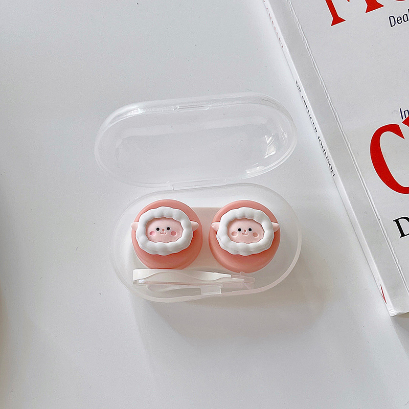 Cute Octopus Contact Lens Case Women Lovely Cartoon Colored Lenses Container Beauty Lens Storage Box Travel Set Girl: army green