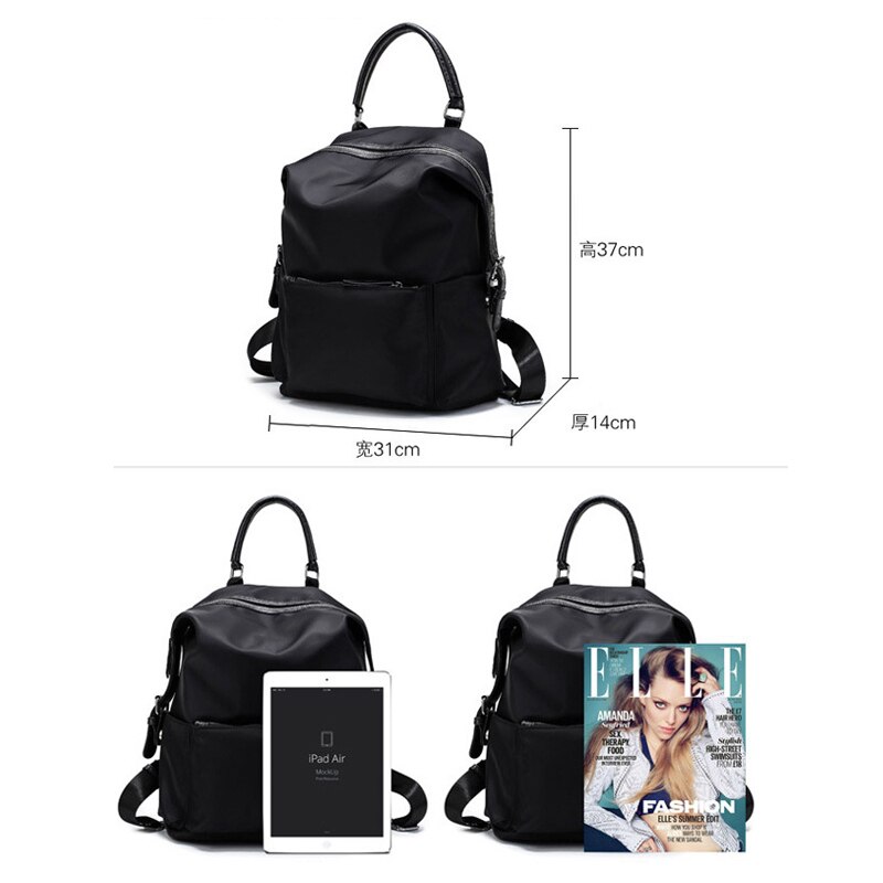 Grote Capaciteit Reizen Rugzakken Vrouwen Multifunctionele Oxford Doek Water-Proof Tassen School Rugzak Zwart Groen ZJB34