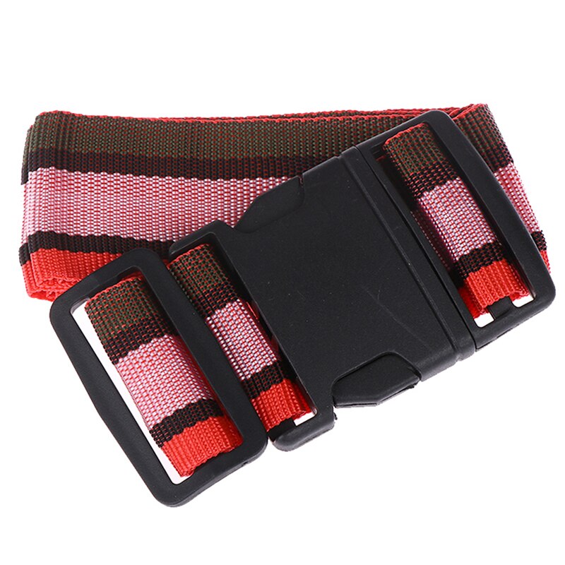 1 pièces sangle de bagage réglable ceinture croisée emballage valise de voyage en Nylon serrure boucle sangle bagages ceintures sac de Camping accessoires: Rouge