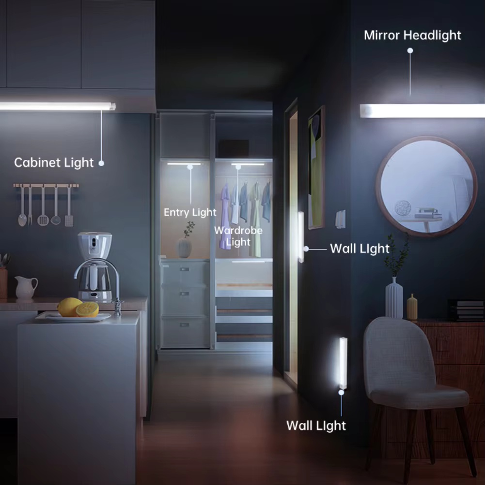 Bewegingssensorlicht Draadloos LED-nachtlampje USB oplaadbaar nachtlampje Kast Kledingkastlicht onder achtergrondverlichting voor keuken Led