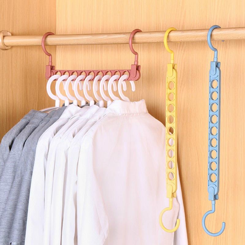 Cintre pour vêtements magique multifonction | Pratique, placard organiseur de chambre à coucher 3D permettant de gagner de l'espace, cintres magiques à 9 trous de cuisine