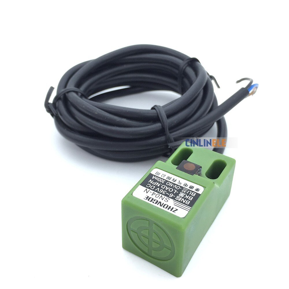 4mm sansing  sn04 kubeskall induktiv skjerm metall jern type nærhetsbryter sensor ledet ingen nc npn pnp